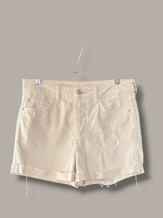 Anthropologie Pants - Anthropologie Pilcro Cream Button Fly High Rise Distressed Jean Shorts Waist 29